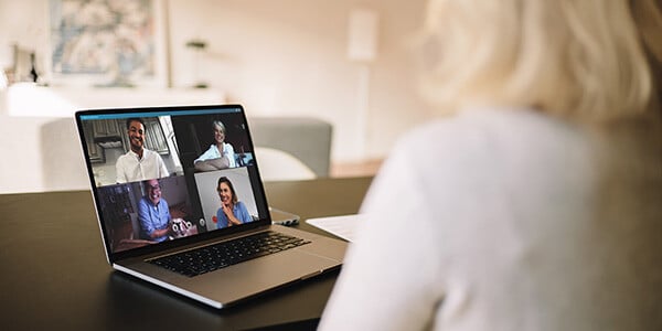 Daily team meeting for family caregivers via Zoom