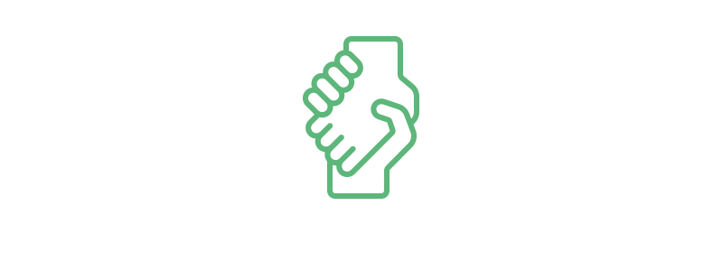 Icon shows handshake