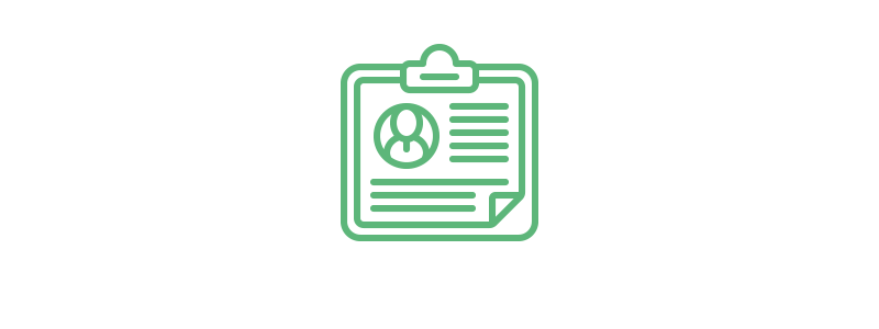 Icon of a clipboard with patient data